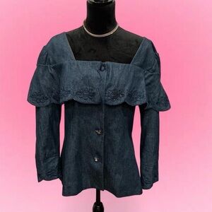 Elegant Denim Off-Shoulder Blouse